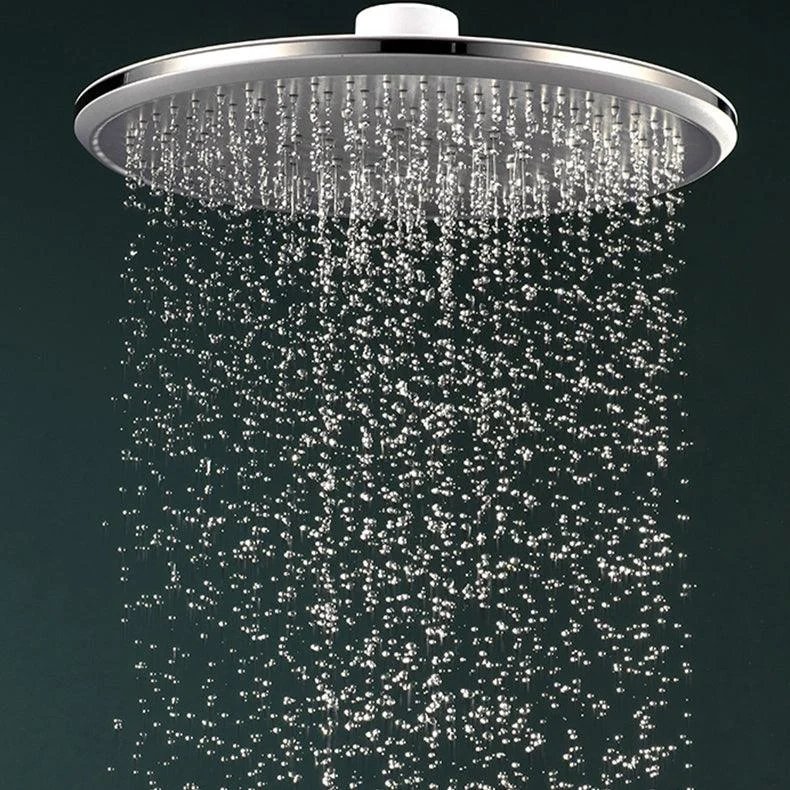 White Metal Shower Head Combo Modern Round Fixed Shower Head for Bathroom -Bathlova