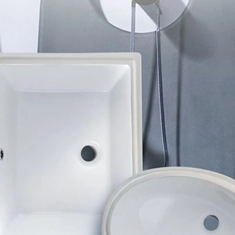 White Porcelain Bathroom Sink with Overflow Vessel Bathroom Sink -Bathlova