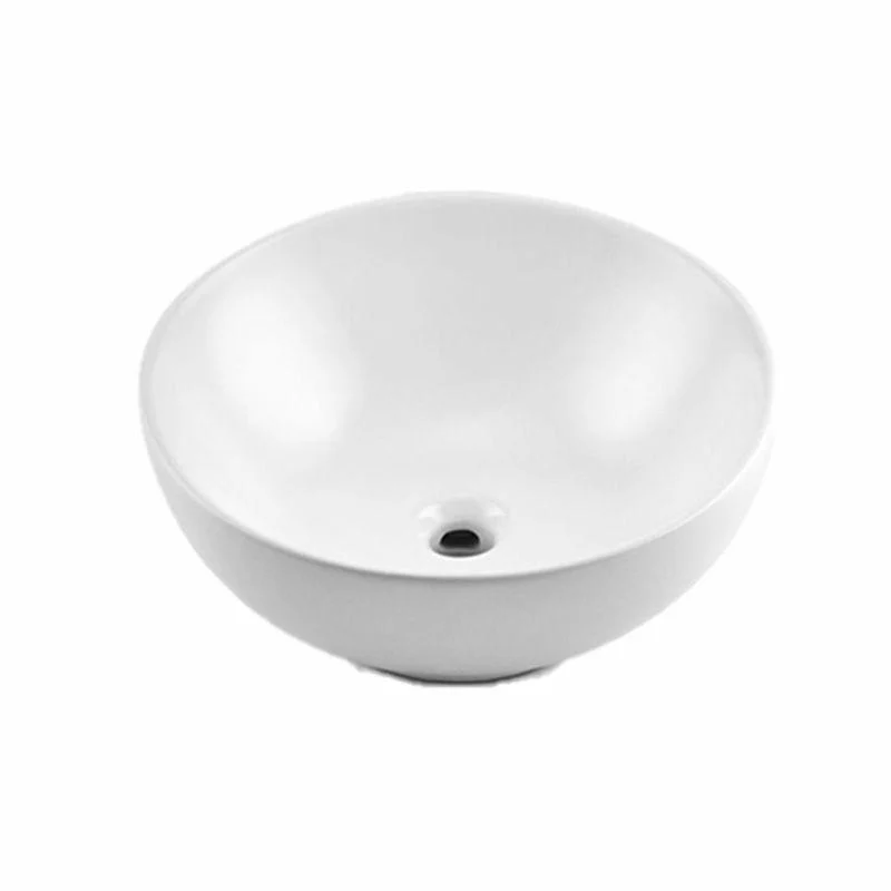 White Porcelain Bathroom Sink with Overflow Vessel Bathroom Sink -Bathlova