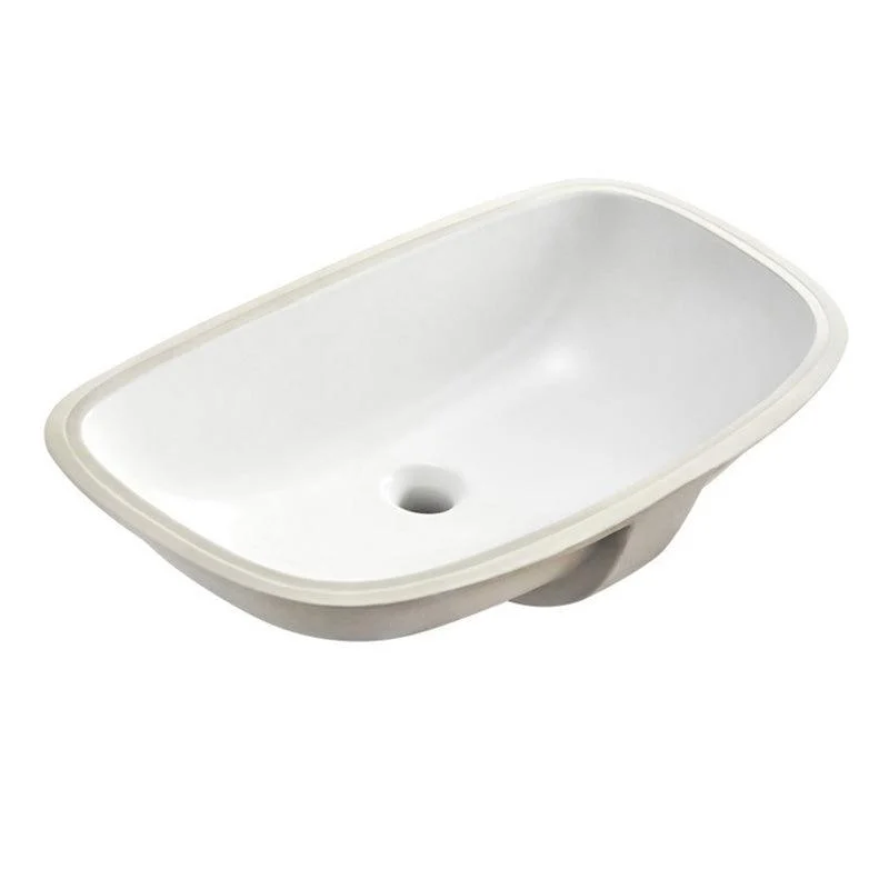 White Porcelain Bathroom Sink with Overflow Vessel Bathroom Sink -Bathlova