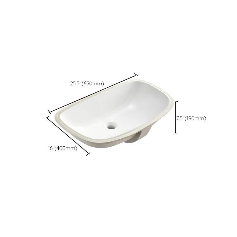 White Porcelain Bathroom Sink with Overflow Vessel Bathroom Sink -Bathlova