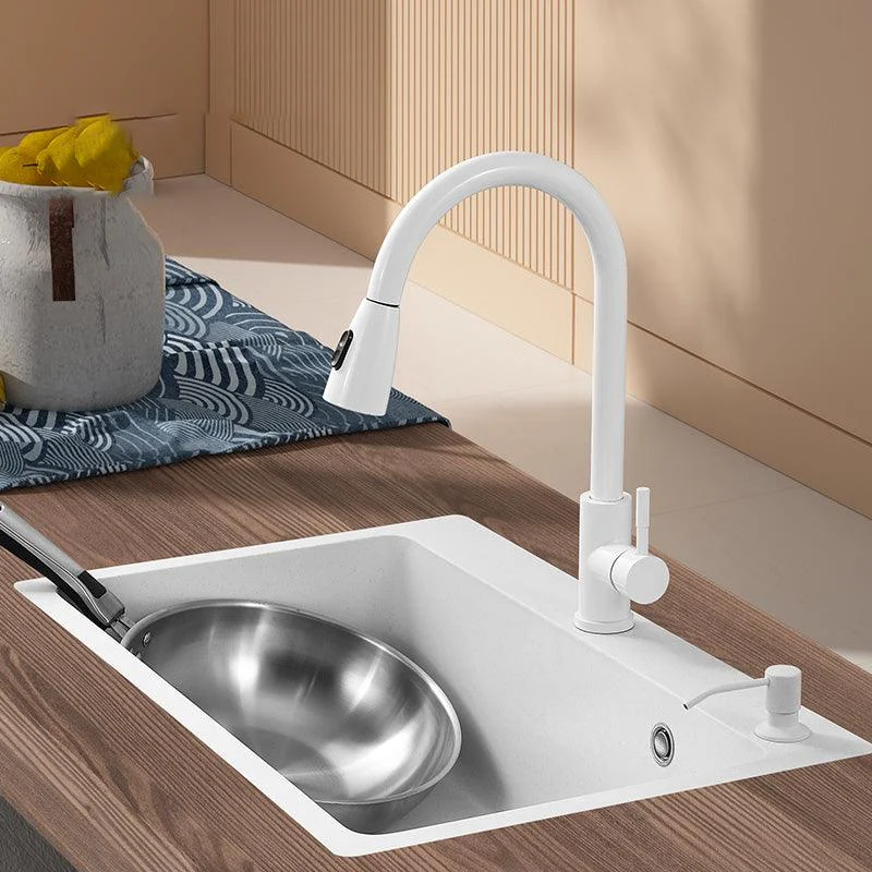 White Rectangle Kitchen Sink 2 Holes Drop-In Contemporary Sink -Bathlova