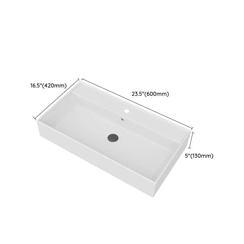 White Rectangular Trough Bathroom Sink Modern Trough Bathroom Sink -Bathlova