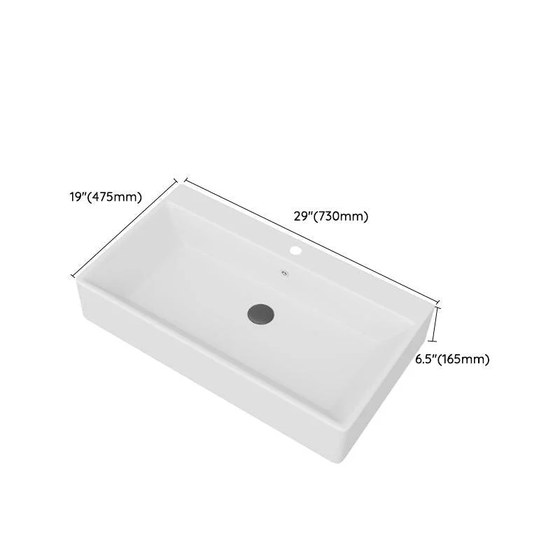 White Rectangular Trough Bathroom Sink Modern Trough Bathroom Sink -Bathlova