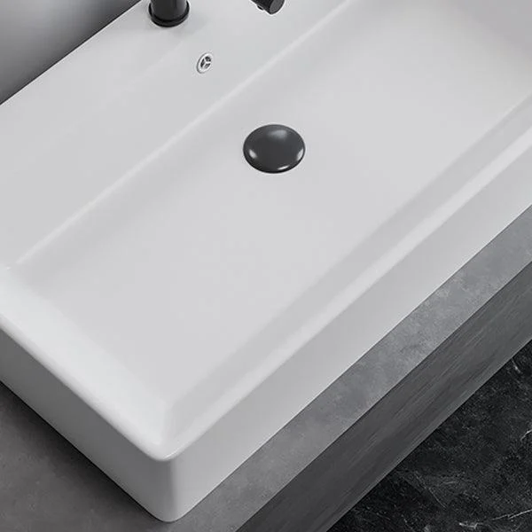 White Rectangular Trough Bathroom Sink Modern Trough Bathroom Sink -Bathlova