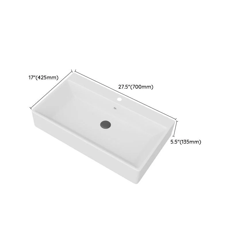 White Rectangular Trough Bathroom Sink Modern Trough Bathroom Sink -Bathlova