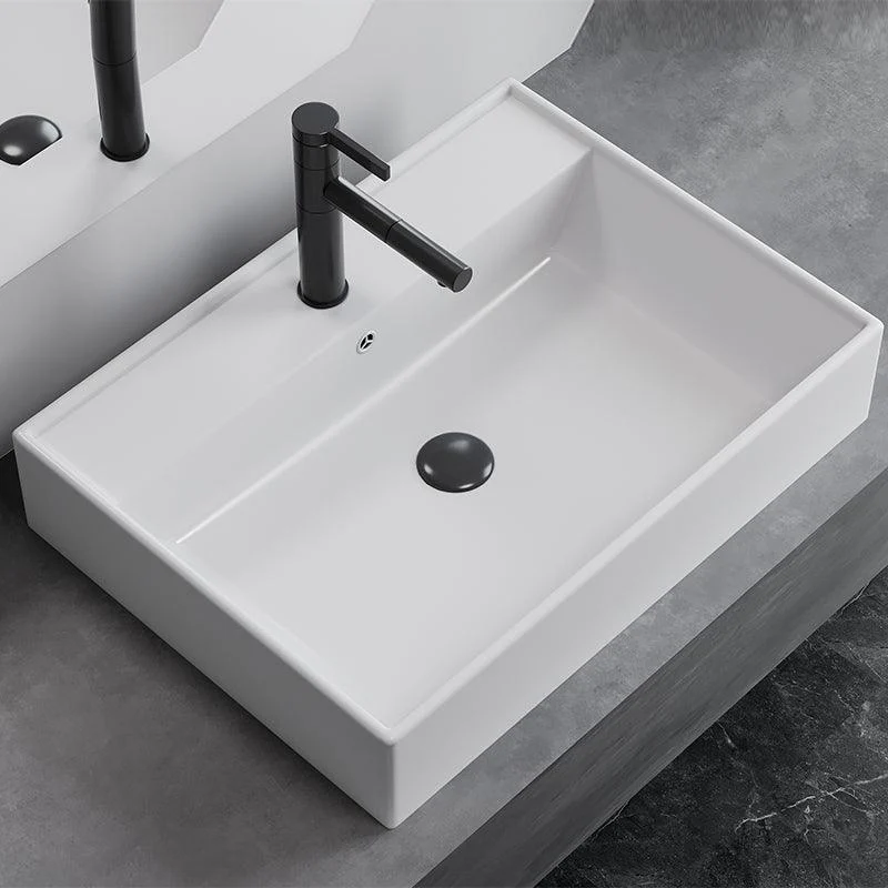 White Rectangular Trough Bathroom Sink Modern Trough Bathroom Sink -Bathlova