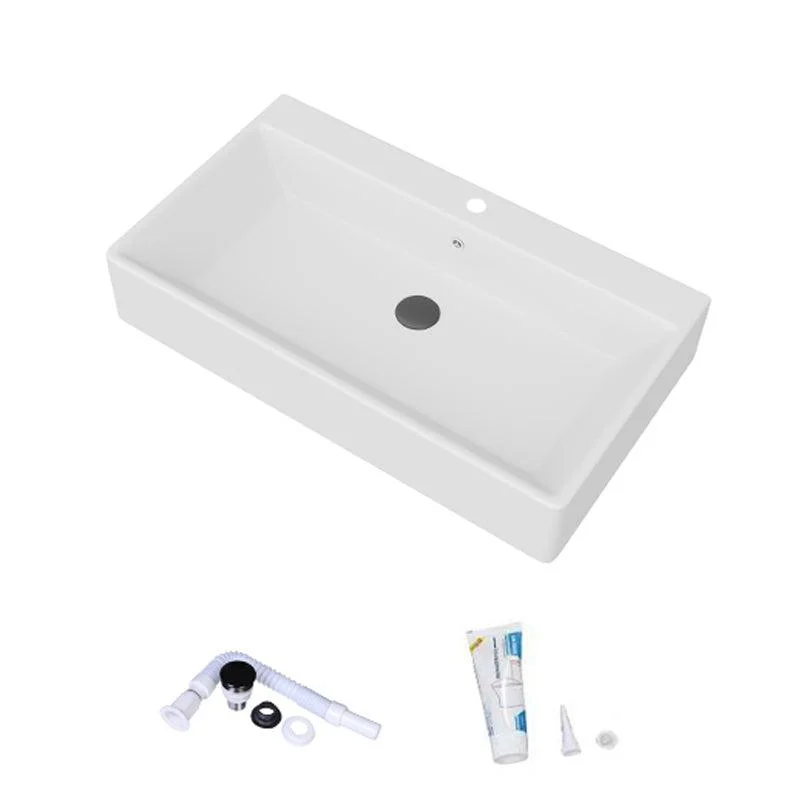 White Rectangular Trough Bathroom Sink Modern Trough Bathroom Sink -Bathlova