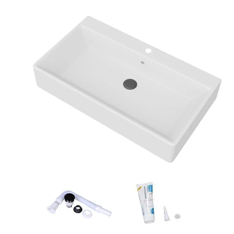 White Rectangular Trough Bathroom Sink Modern Trough Bathroom Sink -Bathlova