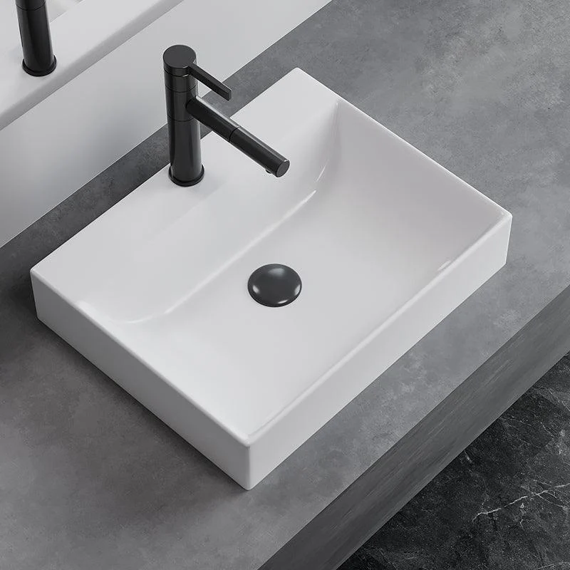 White Rectangular Trough Bathroom Sink Modern Trough Bathroom Sink -Bathlova