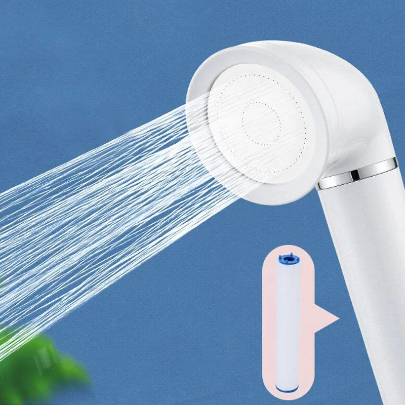 White Round Shower Head Plastic Supercharged Handheld Shower Head -Bathlova