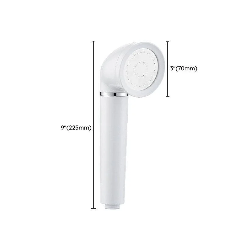 White Round Shower Head Plastic Supercharged Handheld Shower Head -Bathlova