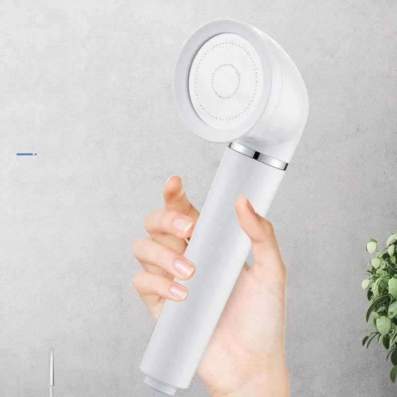 White Round Shower Head Plastic Supercharged Handheld Shower Head -Bathlova