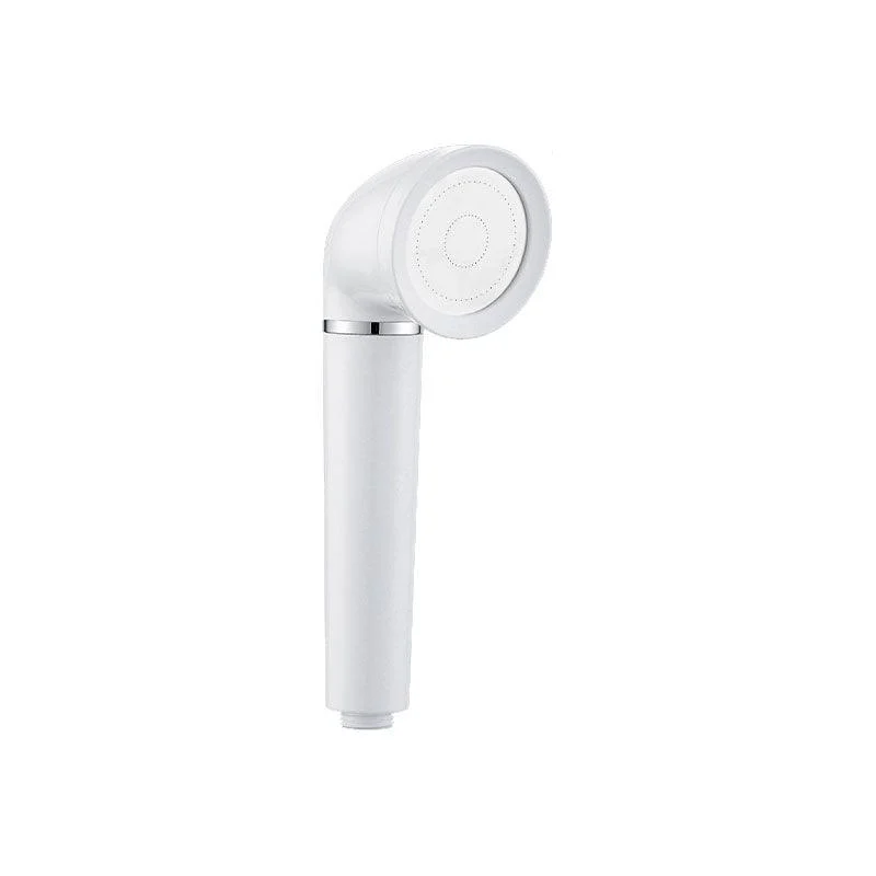 White Round Shower Head Plastic Supercharged Handheld Shower Head -Bathlova