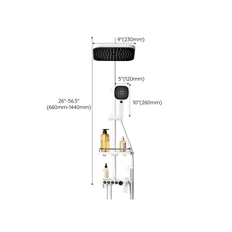 White Thermostatic Shower Set Bathroom Bath Nozzle Booster Shower Tap -Bathlova