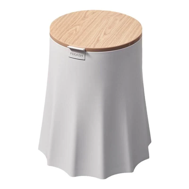 White Tree Stump Trash Can -Bathlova