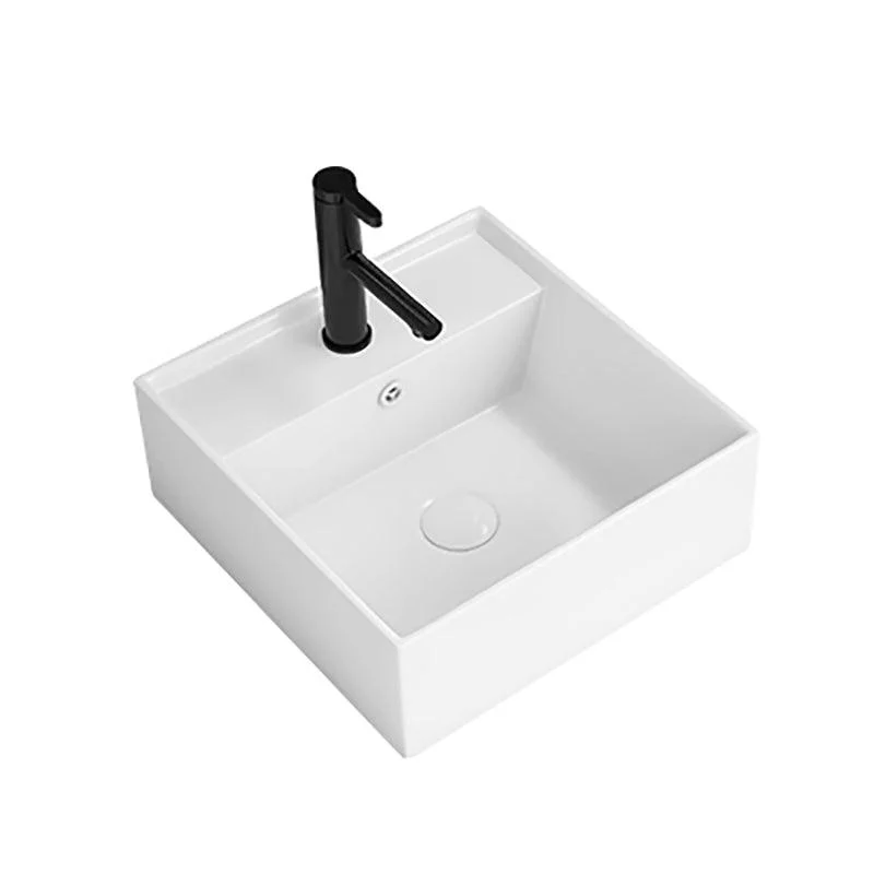 White Trough Bathroom Sink Rectangle Ceramic Trough Bathroom Sink -Bathlova