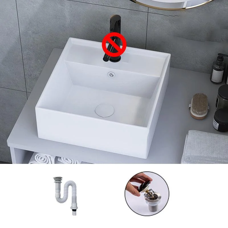 White Trough Bathroom Sink Rectangle Ceramic Trough Bathroom Sink -Bathlova