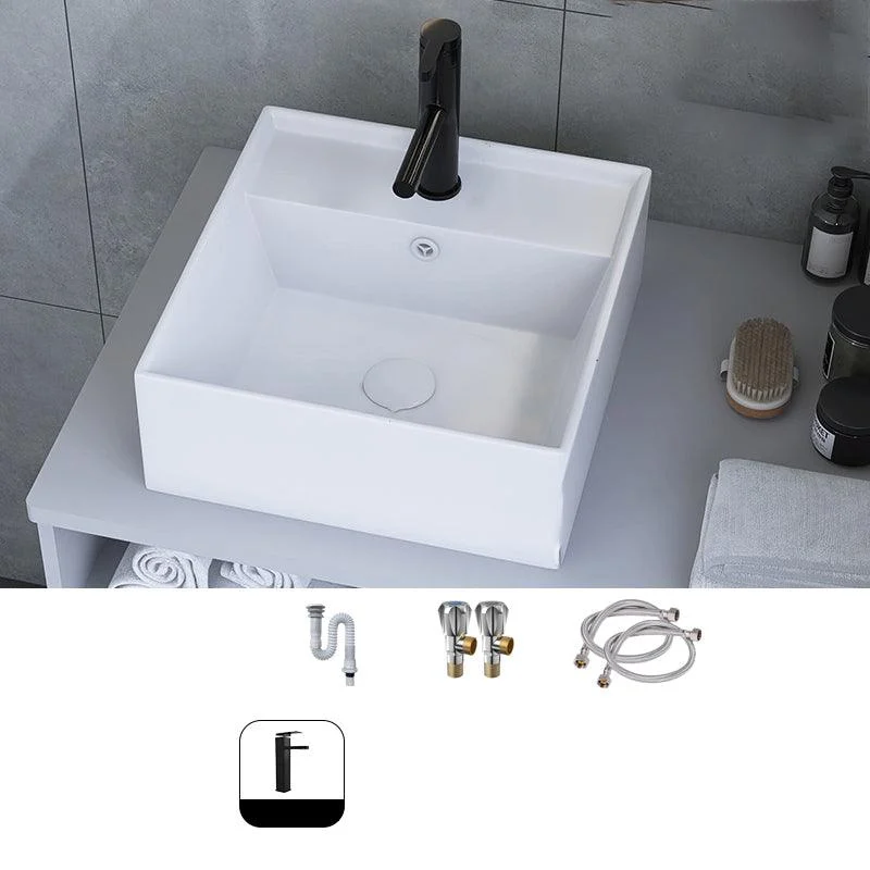 White Trough Bathroom Sink Rectangle Ceramic Trough Bathroom Sink -Bathlova