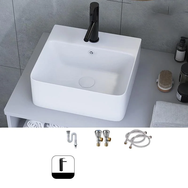 White Trough Bathroom Sink Rectangle Ceramic Trough Bathroom Sink -Bathlova