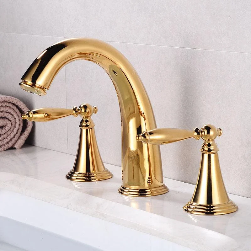 Widespread Bathroom Sink Tap Double Handle Tap with 3 Holes -Bathlova