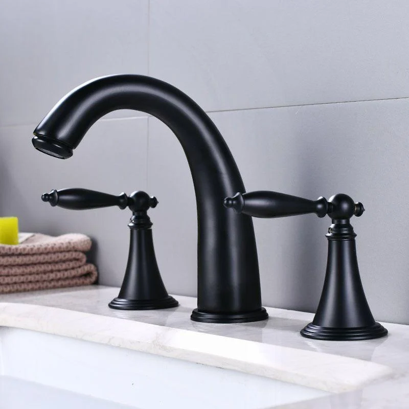 Widespread Bathroom Sink Tap Double Handle Tap with 3 Holes -Bathlova