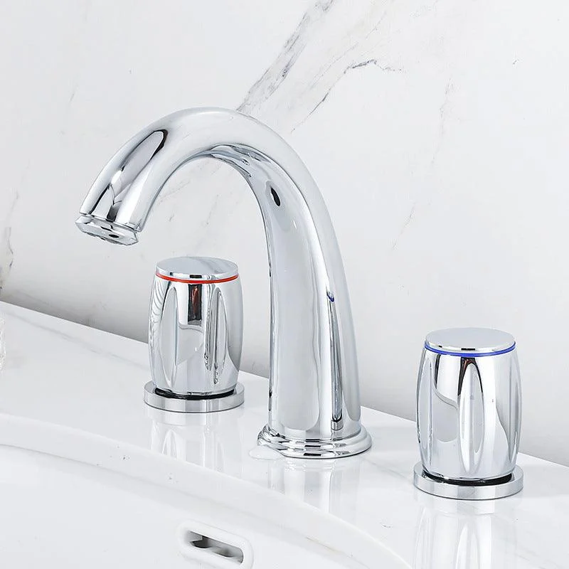 Widespread Bathroom Sink Tap Double Handle Tap with 3 Holes -Bathlova