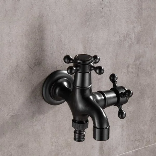 Widespread Bathroom Sink Tap Wall Mounted Cross Handle Tap -Bathlova