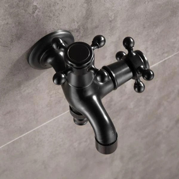 Widespread Bathroom Sink Tap Wall Mounted Cross Handle Tap -Bathlova