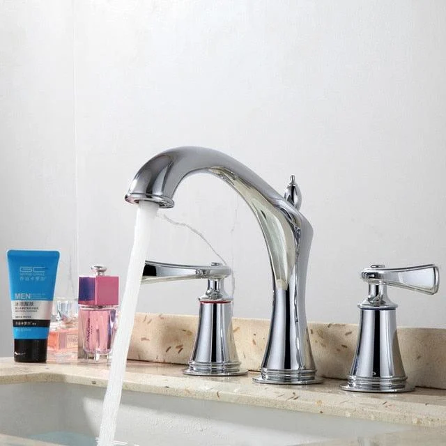 Widespread Bathroom Sink Tap with 3 Holes -Bathlova