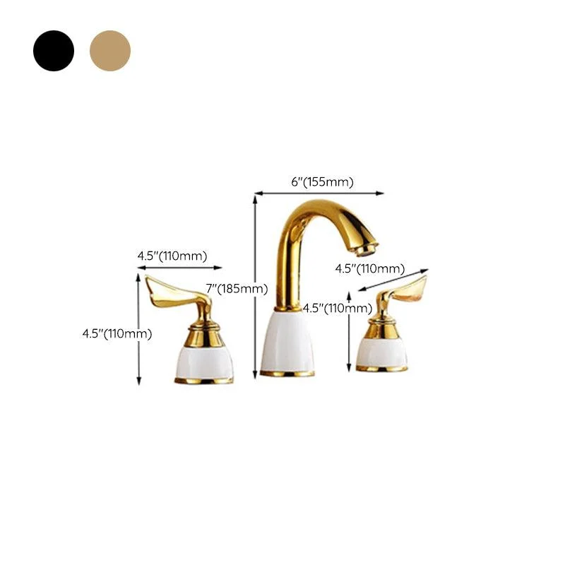 Widespread Bathroom Tap 3 Holes Circular Vessel Sink Tap -Bathlova