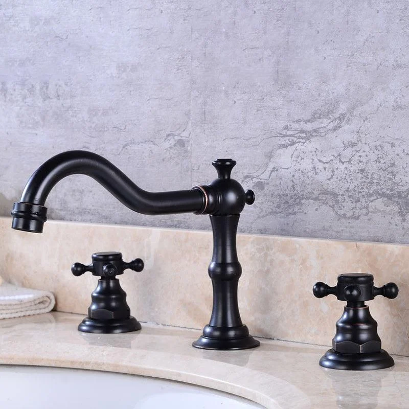 Widespread Bathroom Tap 3 Holes Circular Vessel Sink Tap -Bathlova