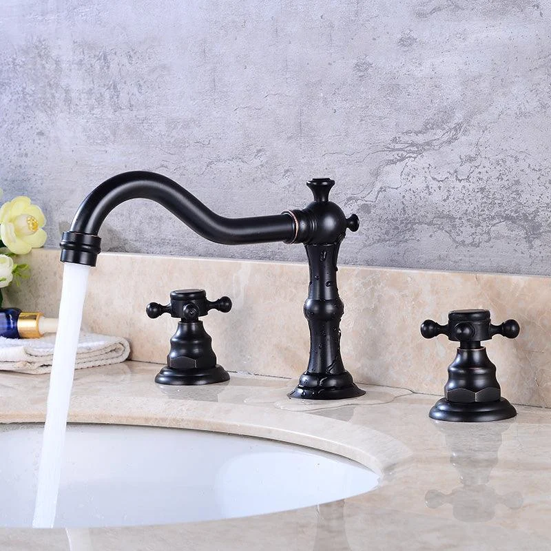 Widespread Bathroom Tap 3 Holes Circular Vessel Sink Tap -Bathlova