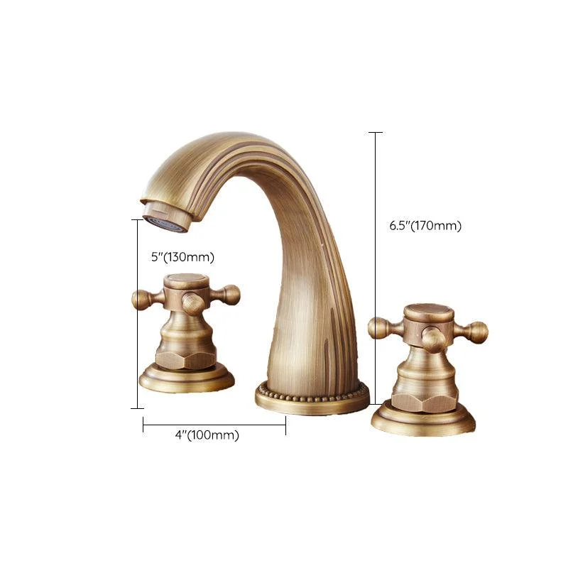 Widespread Bathroom Tap 3 Holes Low Arc Vessel Sink Bathroom Tap -Bathlova