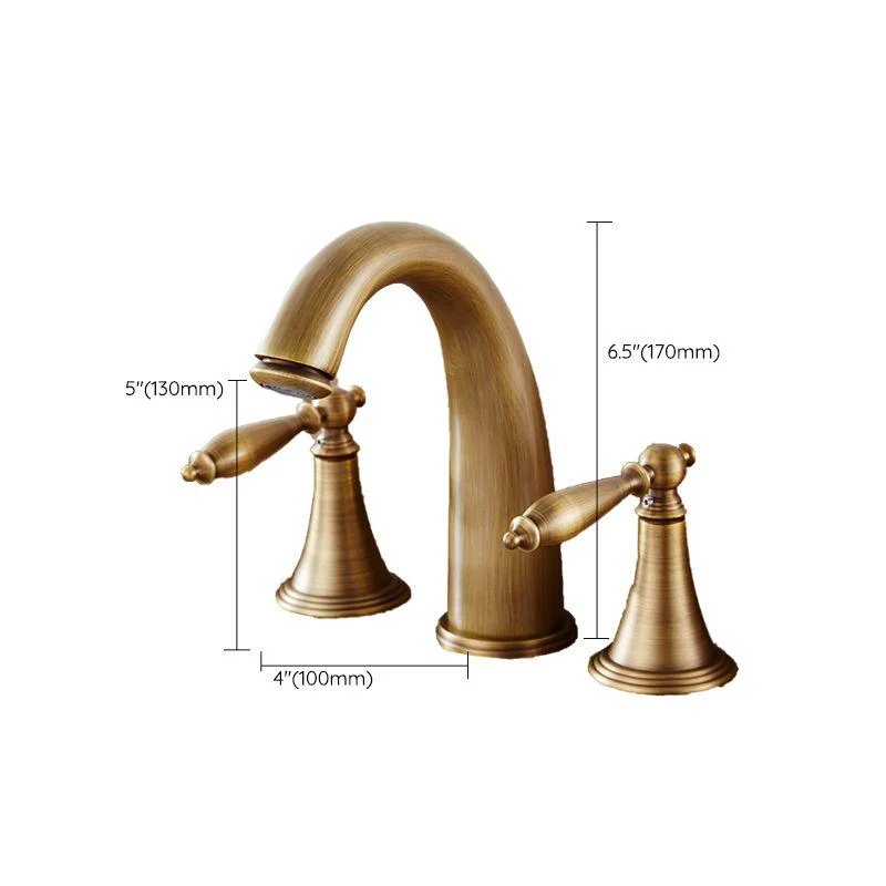 Widespread Bathroom Tap 3 Holes Low Arc Vessel Sink Bathroom Tap -Bathlova