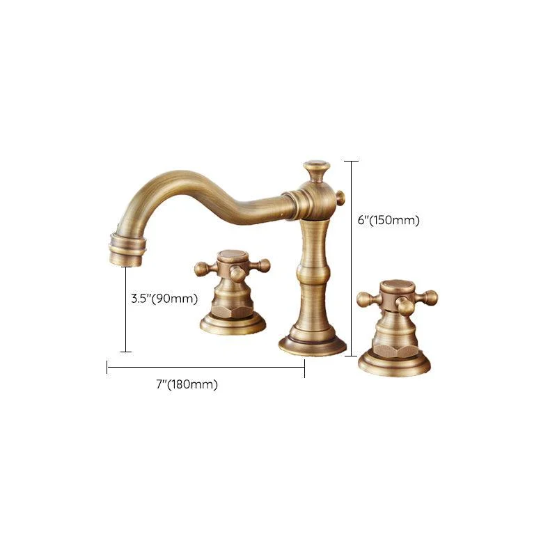 Widespread Bathroom Tap 3 Holes Low Arc Vessel Sink Bathroom Tap -Bathlova