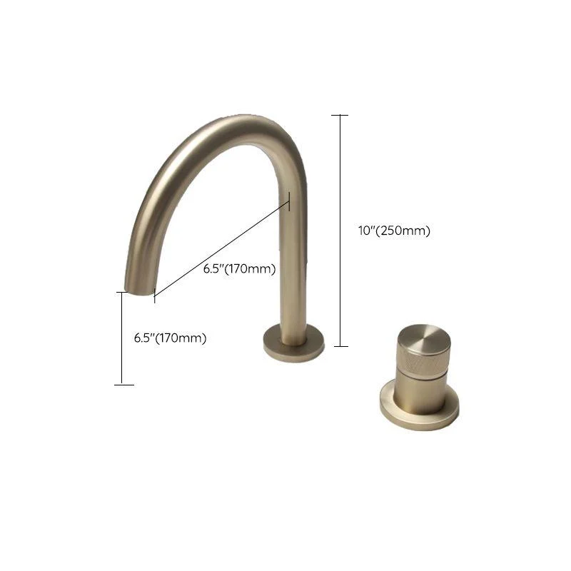 Widespread Bathroom Tap Knob Handle Swivel Spout High-Arc Tap -Bathlova