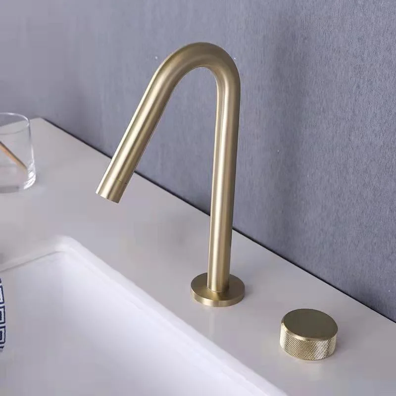 Widespread Modern Bathroom Tap Knob Handle Gooseneck Vessel Tap -Bathlova