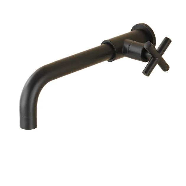 Widespread Wall Mounted Bathroom Sink Tap Cross Handle Low Arc Tap -Bathlova