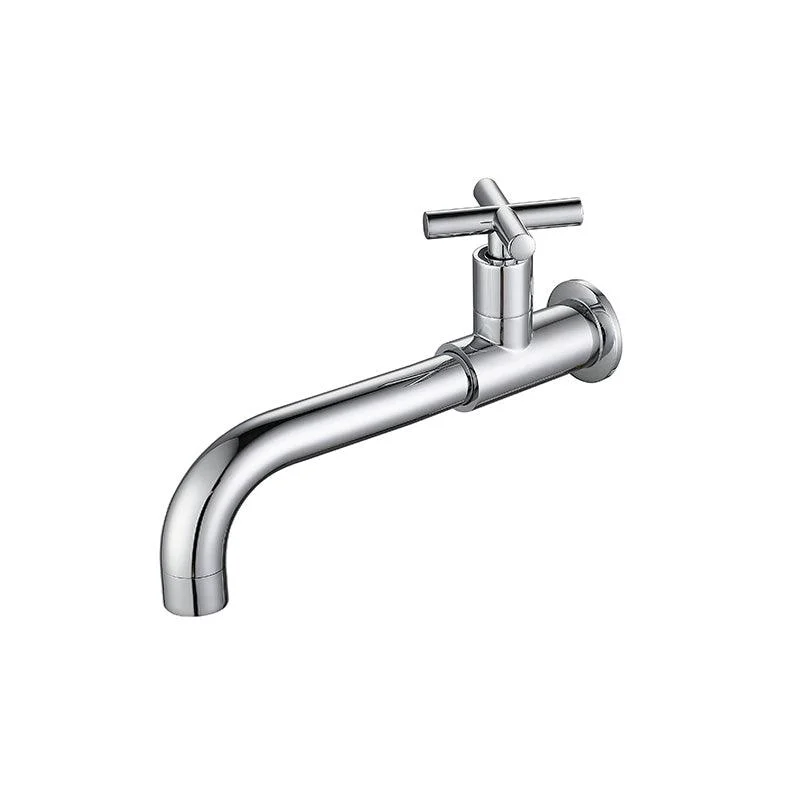 Widespread Wall Mounted Bathroom Sink Tap Cross Handle Low Arc Tap -Bathlova