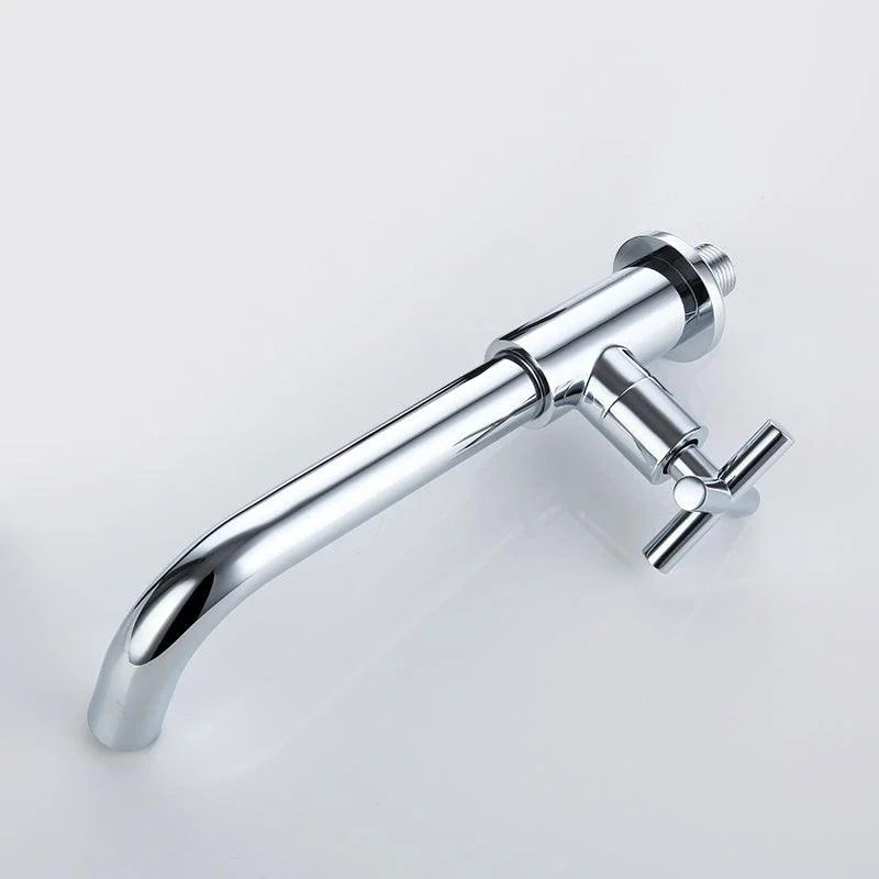 Widespread Wall Mounted Bathroom Sink Tap Cross Handle Low Arc Tap -Bathlova