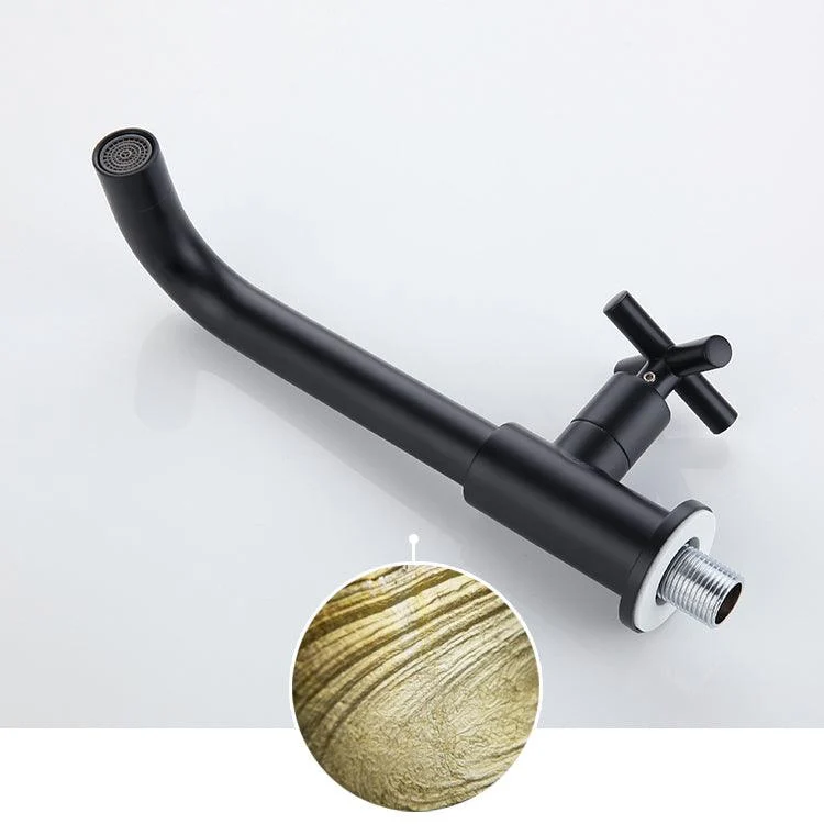 Widespread Wall Mounted Bathroom Sink Tap Cross Handle Low Arc Tap -Bathlova