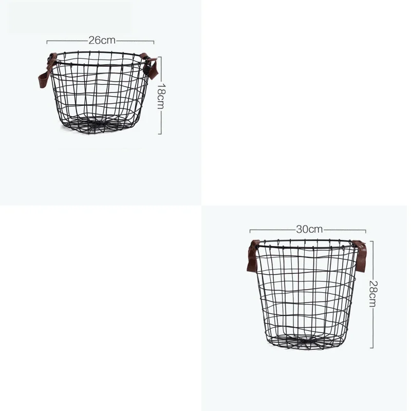 Wirework Storage Black Basket - Set of 2 -Bathlova