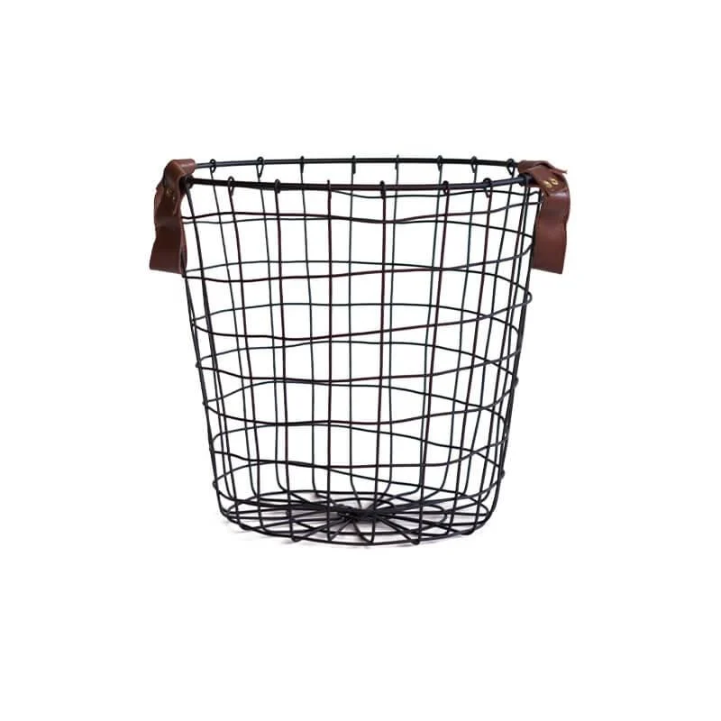 Wirework Storage Black Basket - Set of 2 -Bathlova