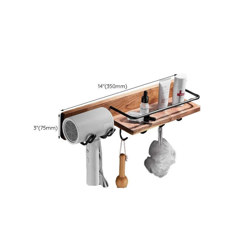 Wood & Aluminum Bath Hardware Set Brown Bathroom Accessory Kit -Bathlova