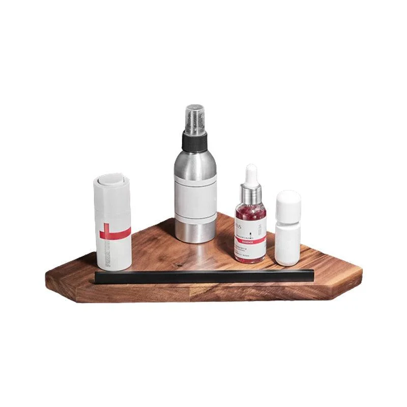 Wood & Aluminum Bath Hardware Set Brown Bathroom Accessory Kit -Bathlova