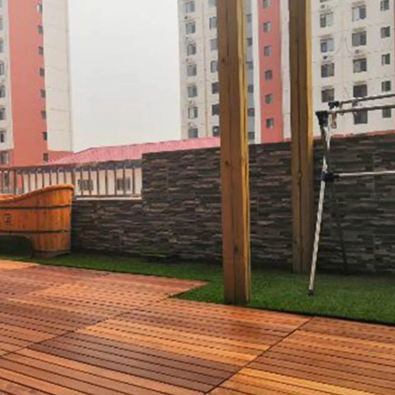 Wood Patio Flooring Tiles Outdoor Interlocking Decking Tiles with Waterproof -Bathlova