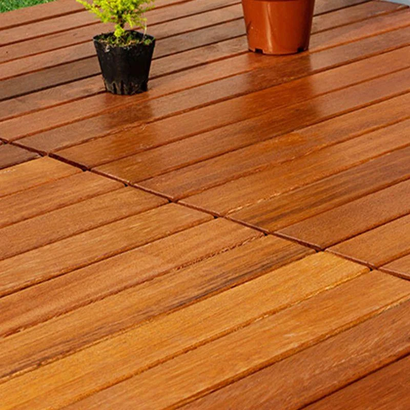 Wood Patio Flooring Tiles Outdoor Interlocking Decking Tiles with Waterproof -Bathlova