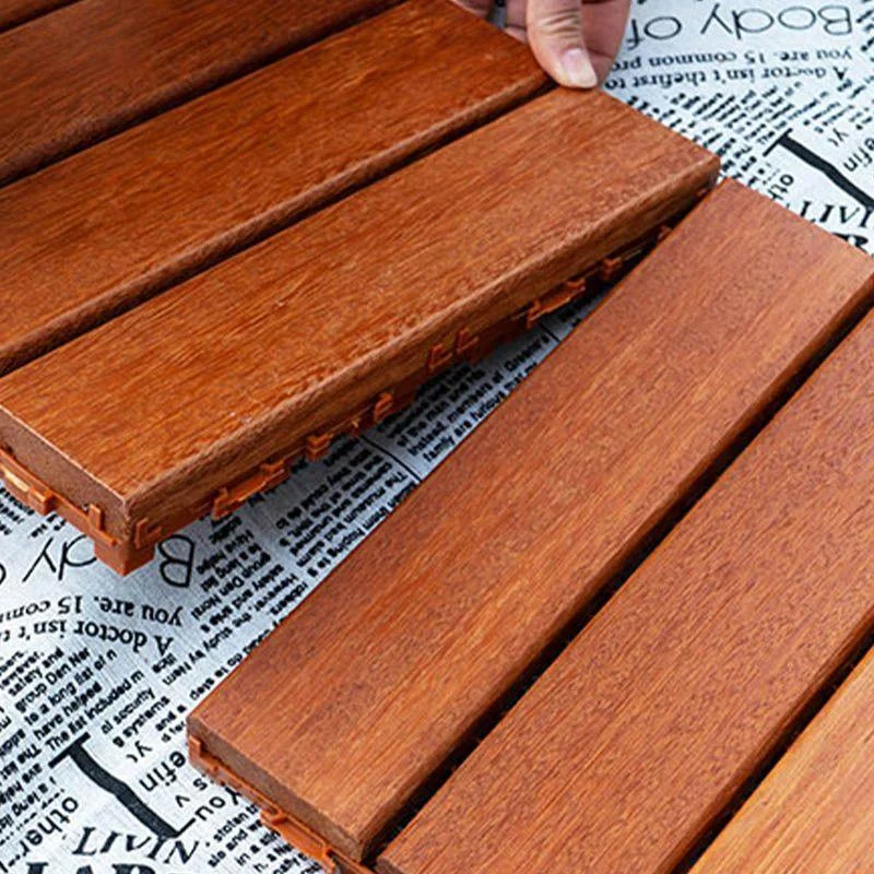 Wood Patio Flooring Tiles Outdoor Interlocking Decking Tiles with Waterproof -Bathlova