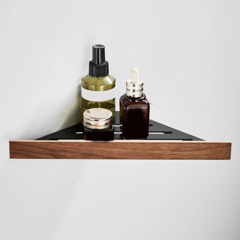 Wooden & Aluminum Bath Hardware Set Black Bathroom Accessory Kit -Bathlova